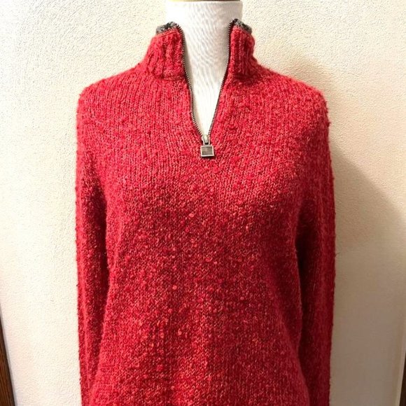 Womens Vintage Woolrich Rust color 1/4 zip pullover sweater size Large - Picture 2 of 6